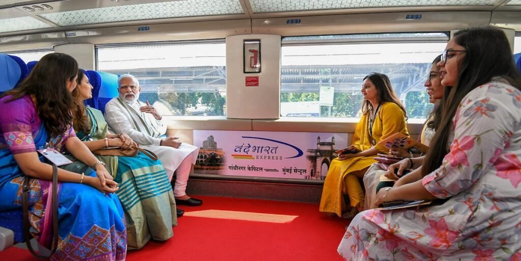 Indian Railways Launches 5th Vande Bharat Train in South India on Chennai-Bengaluru Route 11 modi and ladys